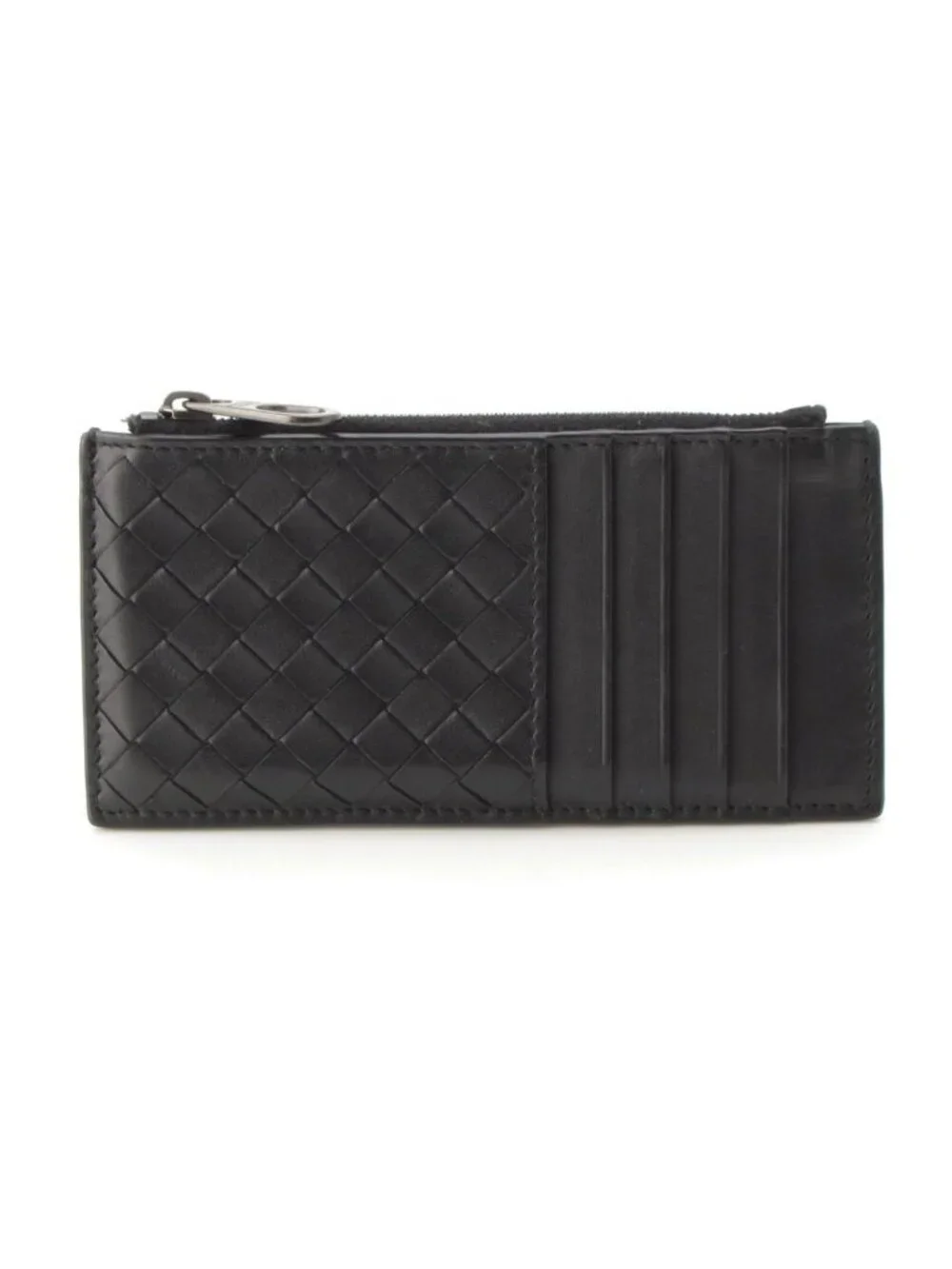 Bottega Veneta Leather Intrecciato Fragment Case Card Black